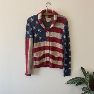 Denim & Supply Ralph Lauren Cardigan Sweater American Flag Stars Stripes M